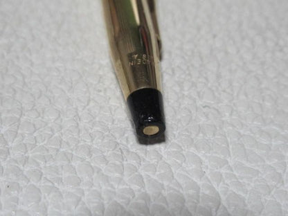 Cross 1980s Black Glass Pen Stand with 12K Gold Plated Ballpoint Pen — Japan Import