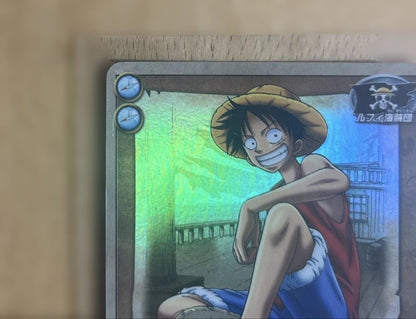 One Piece Luffy MS-C01 rare old card game collectible in Japanese with protective sleeve