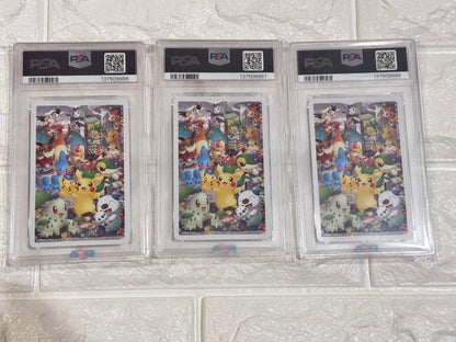 Bandai PSA10 graded Pokemon Center Nagoya playing cards clover set featuring Pikachu Eevee and Mijumaru