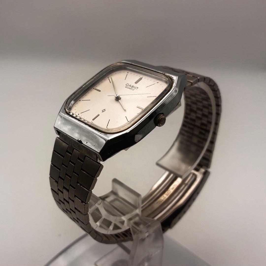 Casio MQ-303 Vintage Square Quartz Watch with Genuine Silver Dial and Stainless Steel Band — Japan Import