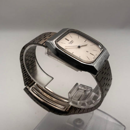 Casio MQ-303 Vintage Square Quartz Watch with Genuine Silver Dial and Stainless Steel Band — Japan Import