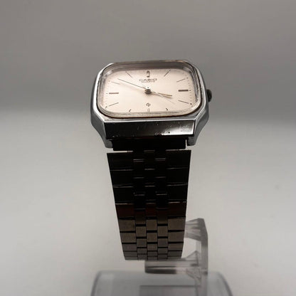 Casio MQ-303 Vintage Square Quartz Watch with Genuine Silver Dial and Stainless Steel Band — Japan Import