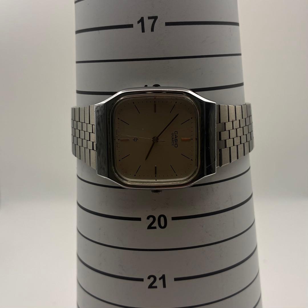 Casio MQ-303 Vintage Square Quartz Watch with Genuine Silver Dial and Stainless Steel Band — Japan Import