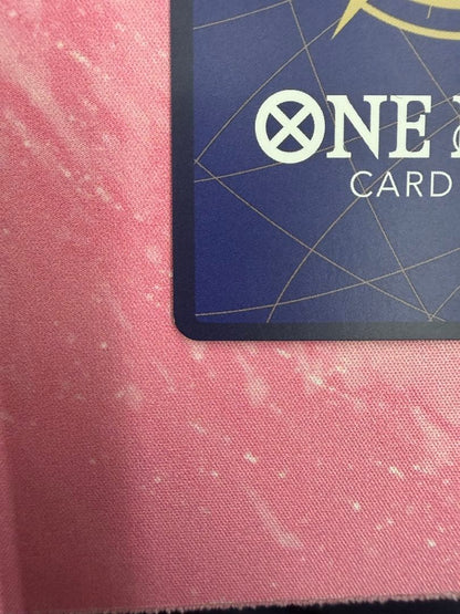 One Piece Sanji Second Anniversary promotional card with minor scratches, packaged in sleeve and loader