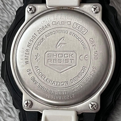 Casio G-Shock GBX-100 Sporty Watch with Silver Accents and Black White Colors — Japan Import