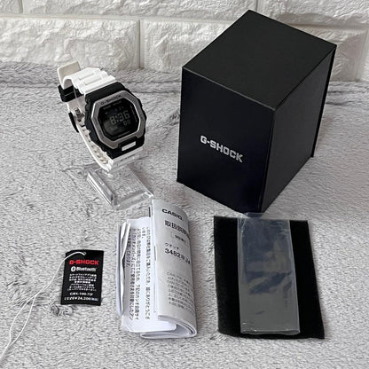 Casio G-Shock GBX-100 Sporty Watch with Silver Accents and Black White Colors — Japan Import