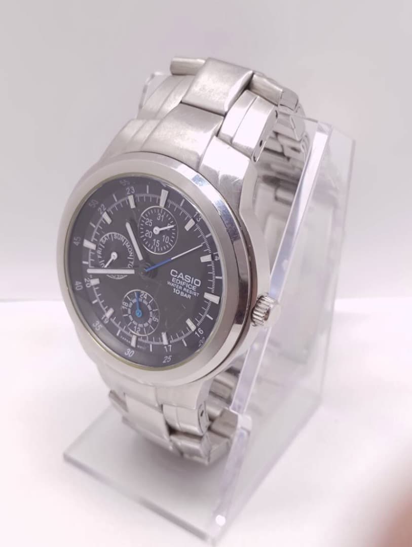 Casio Edifice Watch Day-Date Stainless Steel — Japan Import