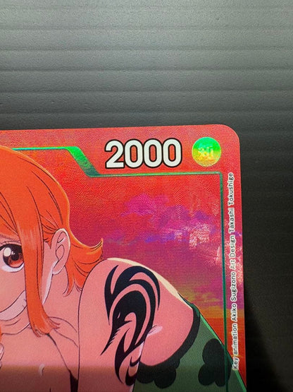 One Piece Card Game Nami EB02-017 card from Memorial Collection with Wisdom attribute and power 2000