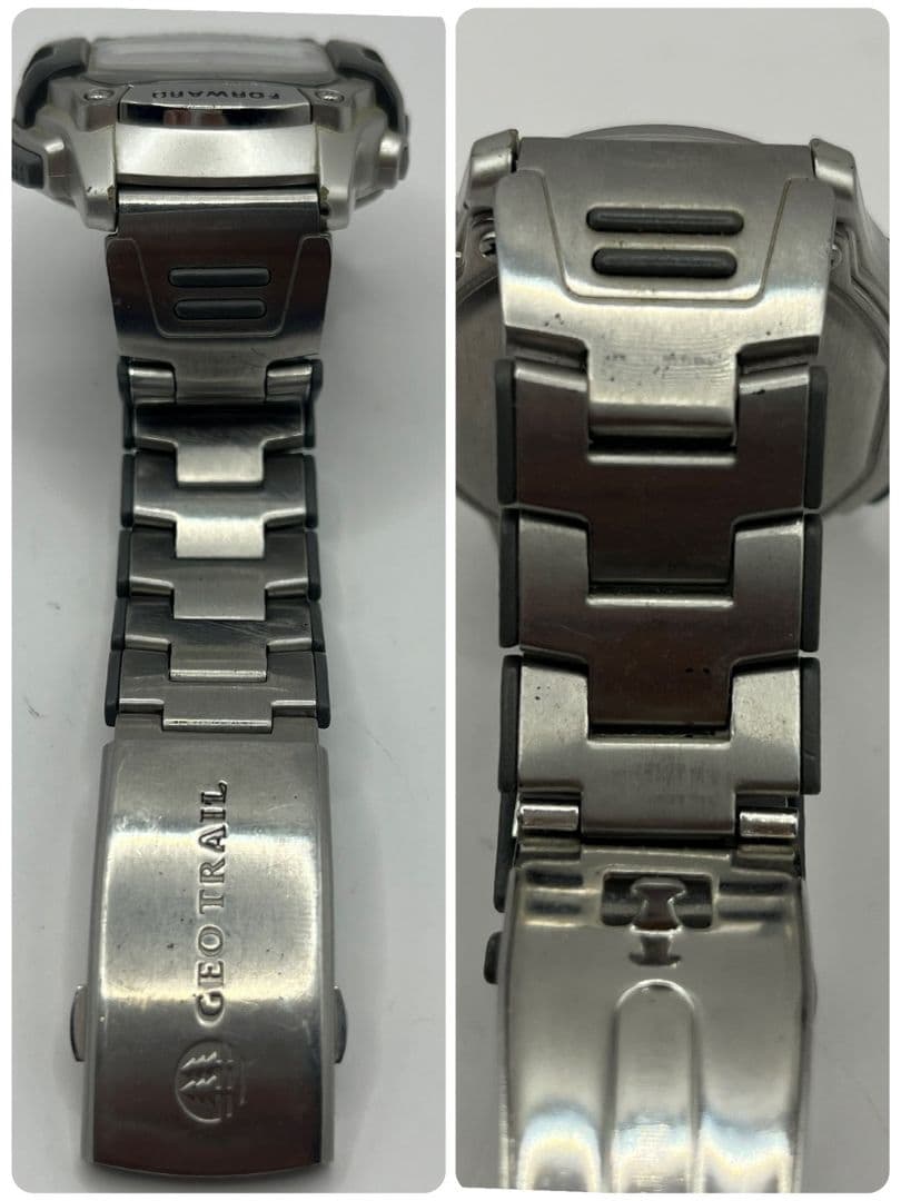 Casio GEO TRAIL Digital Watch with Metal Band Vintage