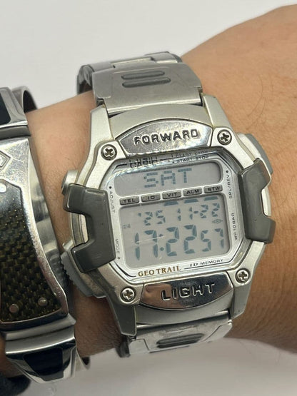 Casio GEO TRAIL Digital Watch with Metal Band Vintage
