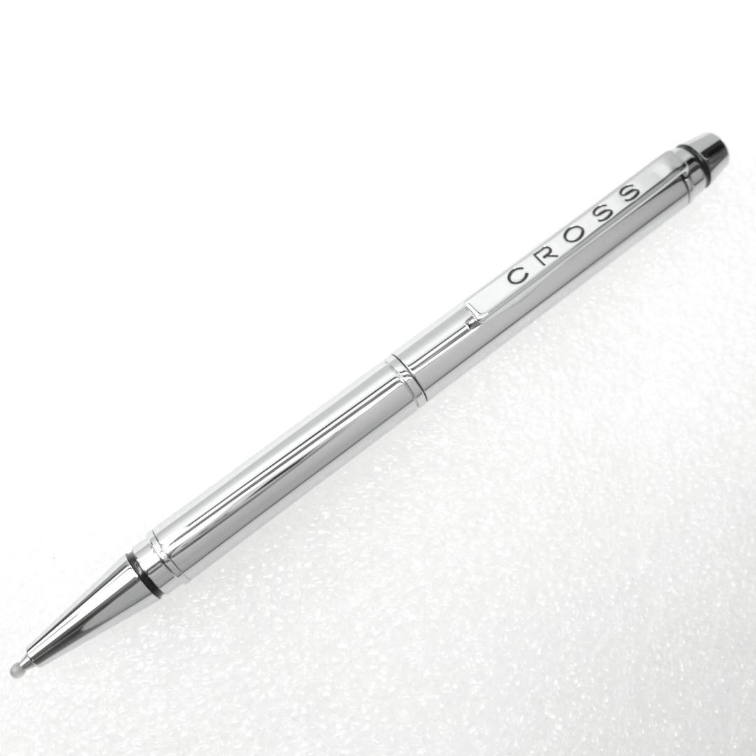 Cross chrome ballpoint pen with box, featuring a sleek metallic finish and Zebra 4C refill