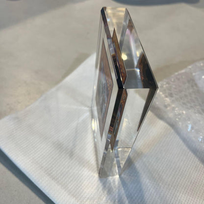 Yugioh Sakuretsu Armor White Mage card embedded in crystal trophy awarded to top tournament winner