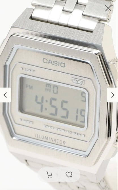 Casio Premium Series A1000A-7JF Silver Digital Watch — Japan Import