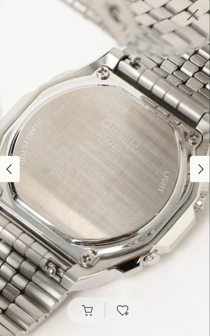 Casio Premium Series A1000A-7JF Silver Digital Watch — Japan Import