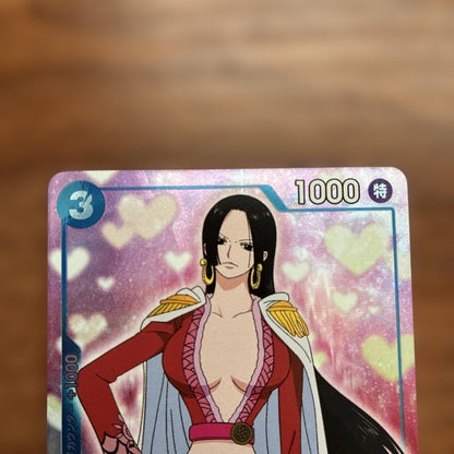 One Piece Bandai Hancock Leader Parallel Bo Hancock Card ST03-013 C Japan Import with visible minor scratches