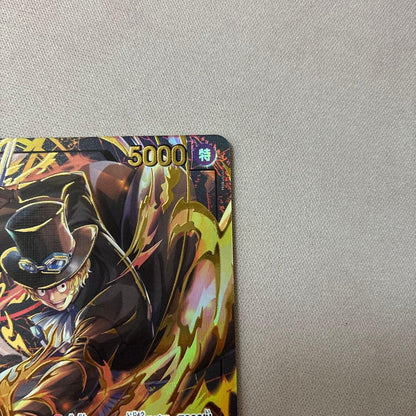 One Piece Card Game Sabo Gold Leader card from Parallel Collection 3 Japanese edition with gold lettering