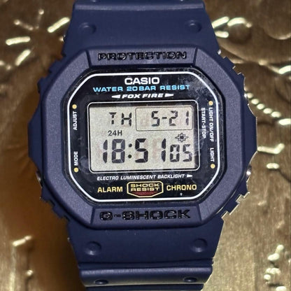 Casio G-Shock DW-5600E Body Only Navy Replacement Bezel and Belt — Japan Import