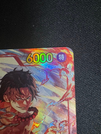 One Piece Portgas D Ace OP16-118 Secret Parallel card set with towel Japan import unopened condition