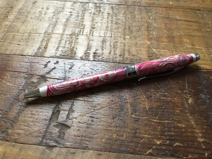 Cross Marble Pattern Ballpoint Pen Pink