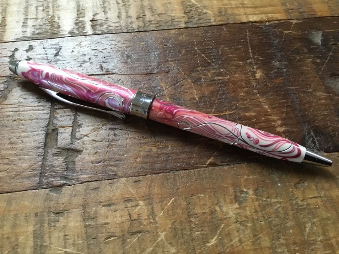 Cross Marble Pattern Ballpoint Pen Pink