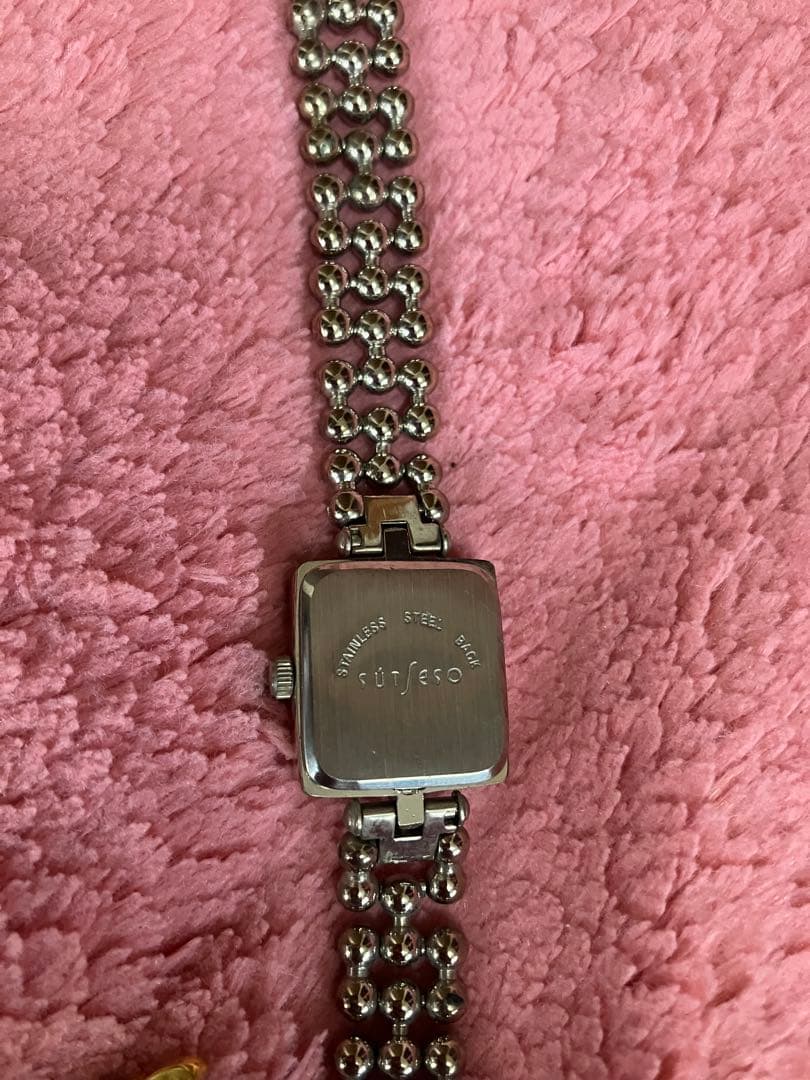 Casio Square Watch with Metal Band and Black Face