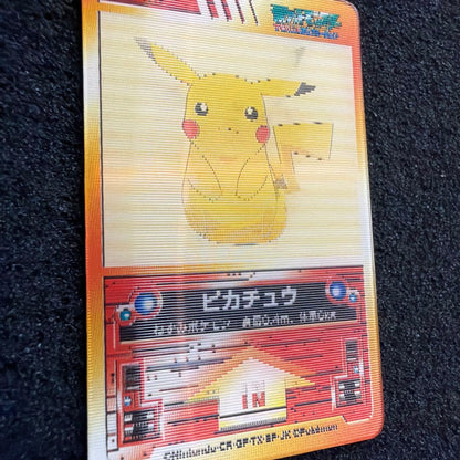 Pokemon Pikachu Purockramne holographic card with three moving Pikachu patterns from Japan
