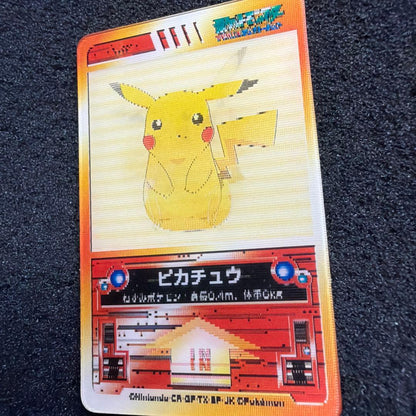 Pokemon Pikachu Purockramne holographic card with three moving Pikachu patterns from Japan