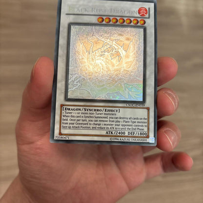 Yugioh Black Rose Dragon Ghost Rare holographic trading card English Secret 20th LR series Japan import