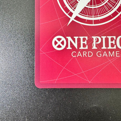 One Piece Card Game Monkey D. Luffy Leader Parallel Card with purple design and minor scratch on back