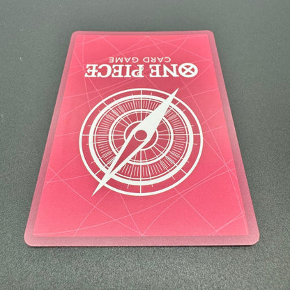 One Piece Card Game Monkey D. Luffy Leader Parallel Card with purple design and minor scratch on back