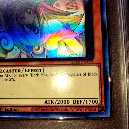 Yu-Gi-Oh First Edition Black Magician Girl Holographic Rare Card GFP2-EN177 with ghost error