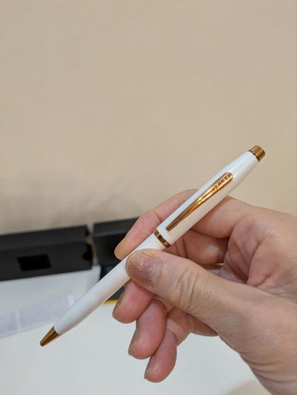 Cross Century II Pearl White Ballpoint Pen with Box and Instructions — Japan Import