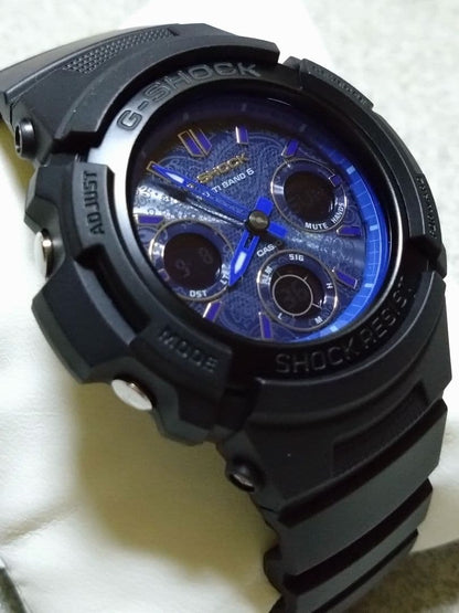 Casio G-Shock Series AWG-M100SBP Blue Paisley Solar Watch