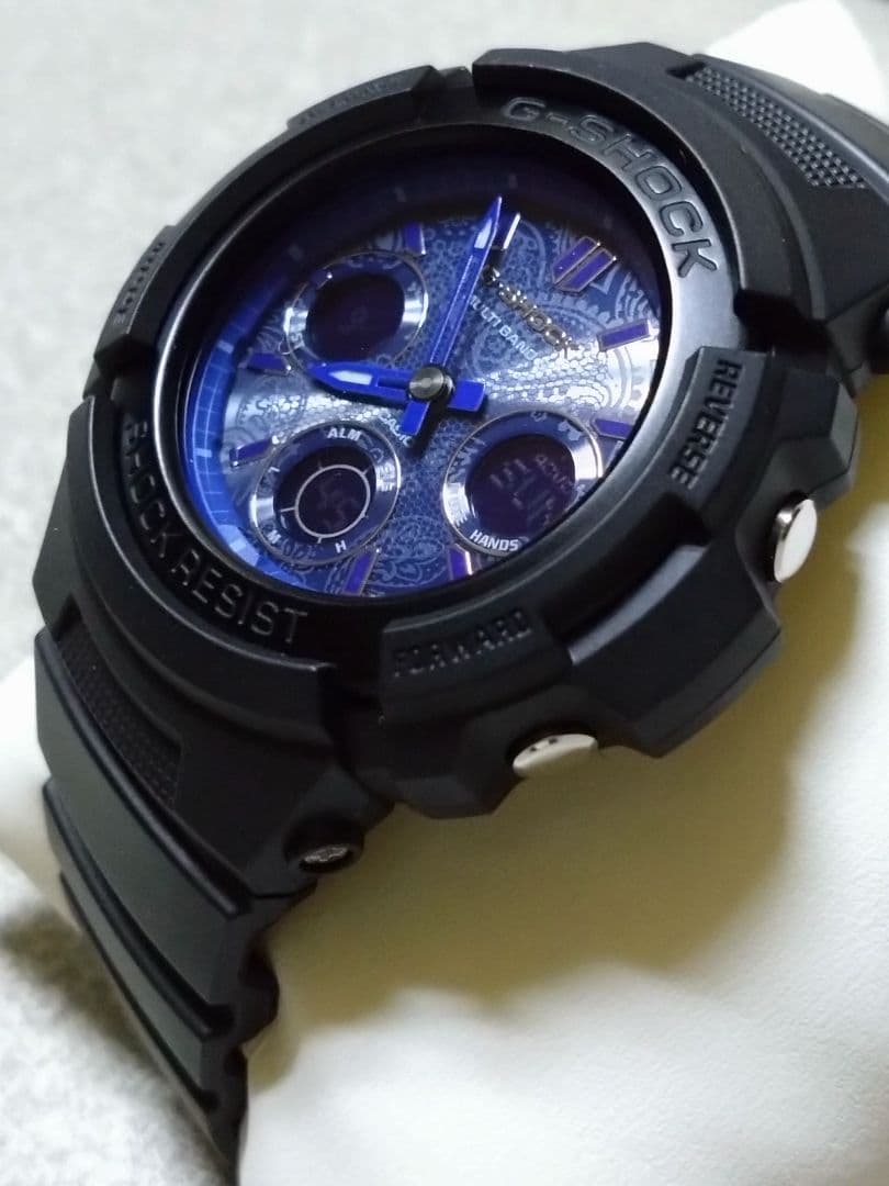 Casio G-Shock Series AWG-M100SBP Blue Paisley Solar Watch