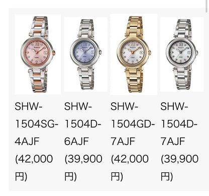 Casio Sheen Shw-1504sg-4ajf Radio Wave Solar Watch