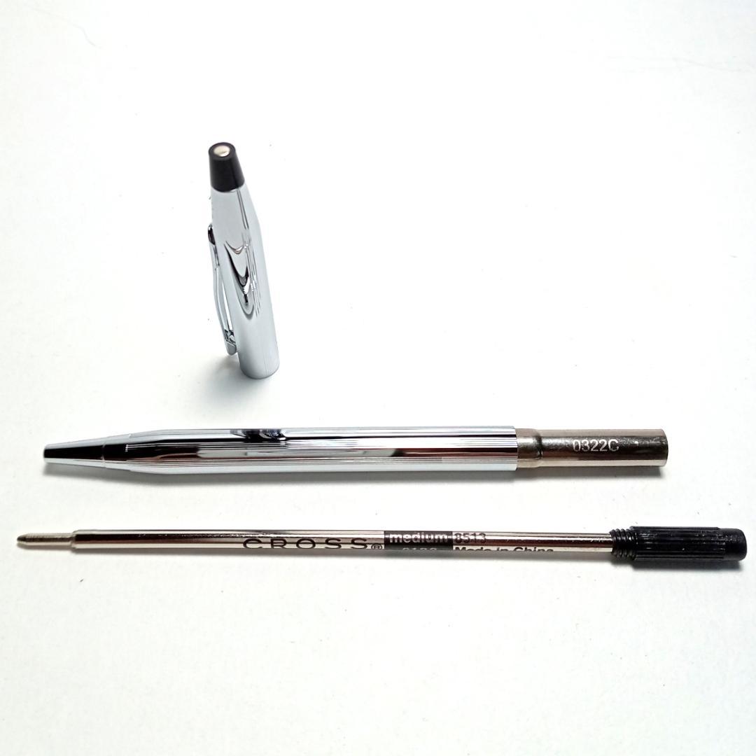 Cross Classic Century 3502 Ballpoint Pen Model Chrome Black with Silver Accents