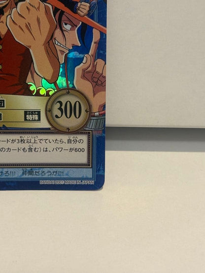 Bandai One Piece Monkey D Luffy S127 Rare Error Card from 2001 with print misalignment and minor wear