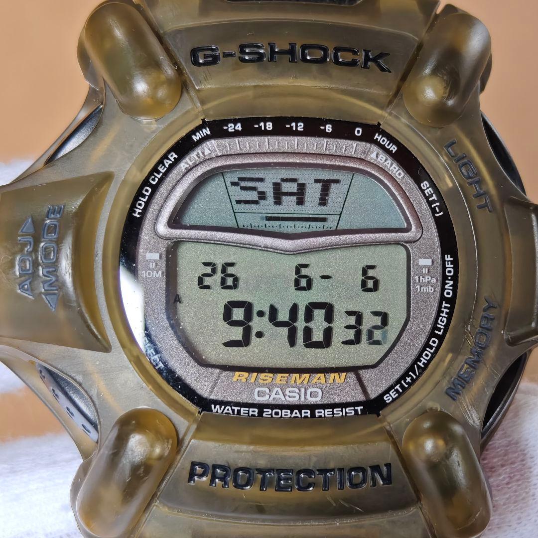 Casio G-Shock Riseman DW-9100 Skeleton Color with Titanium Back Cover Altimeter Barometer Thermometer — Japan Import