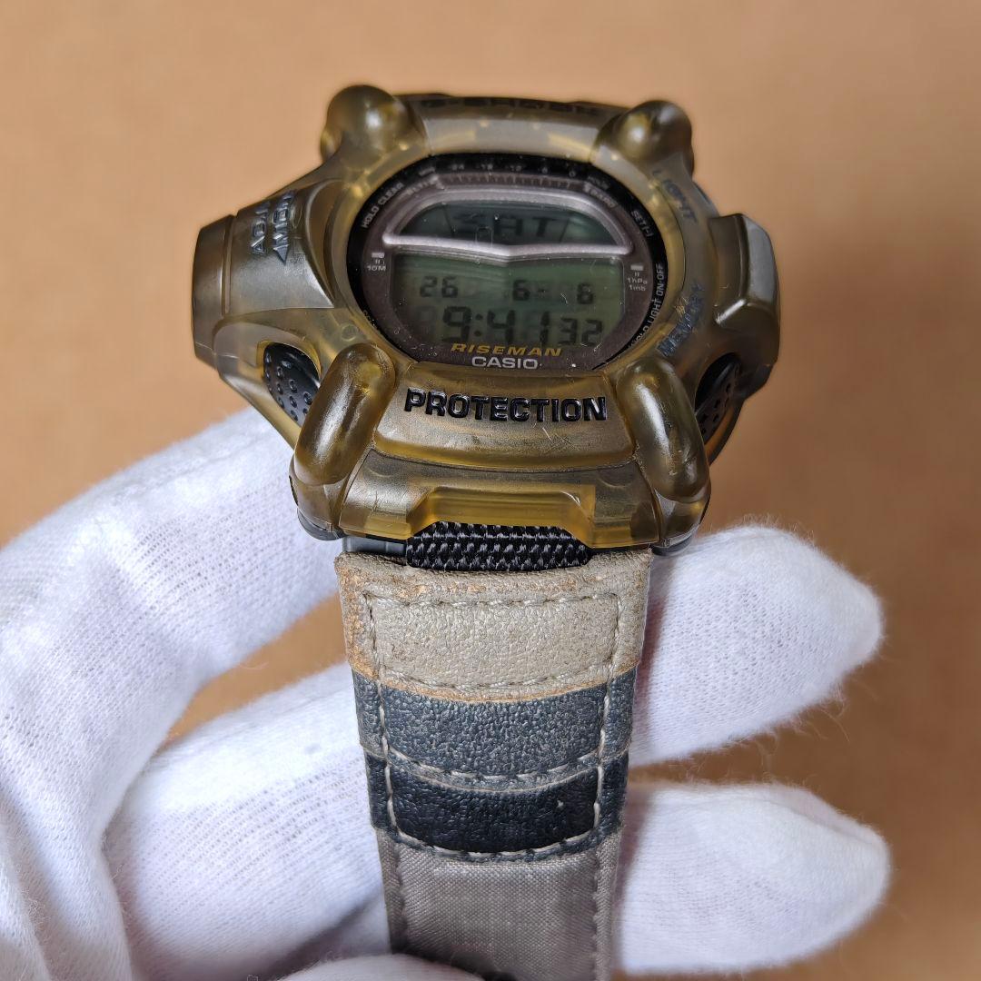 Casio G-Shock Riseman DW-9100 Skeleton Color with Titanium Back Cover Altimeter Barometer Thermometer — Japan Import
