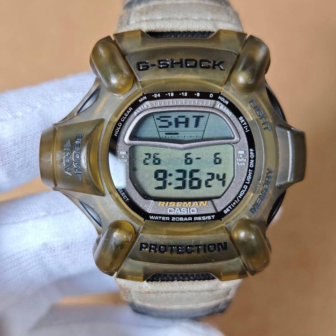 Casio G-Shock Riseman DW-9100 Skeleton Color with Titanium Back Cover Altimeter Barometer Thermometer — Japan Import
