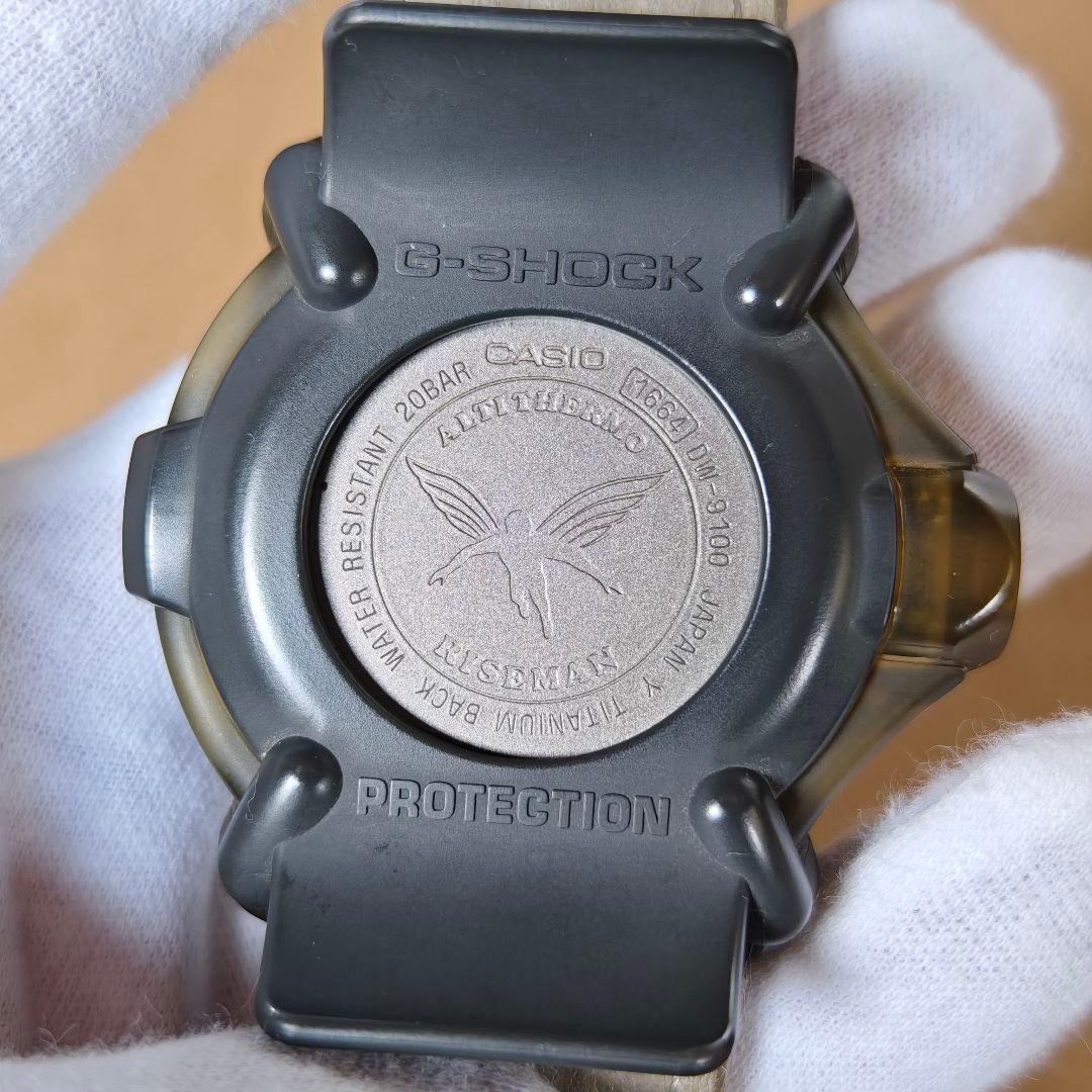 Casio G-Shock Riseman DW-9100 Skeleton Color with Titanium Back Cover Altimeter Barometer Thermometer — Japan Import
