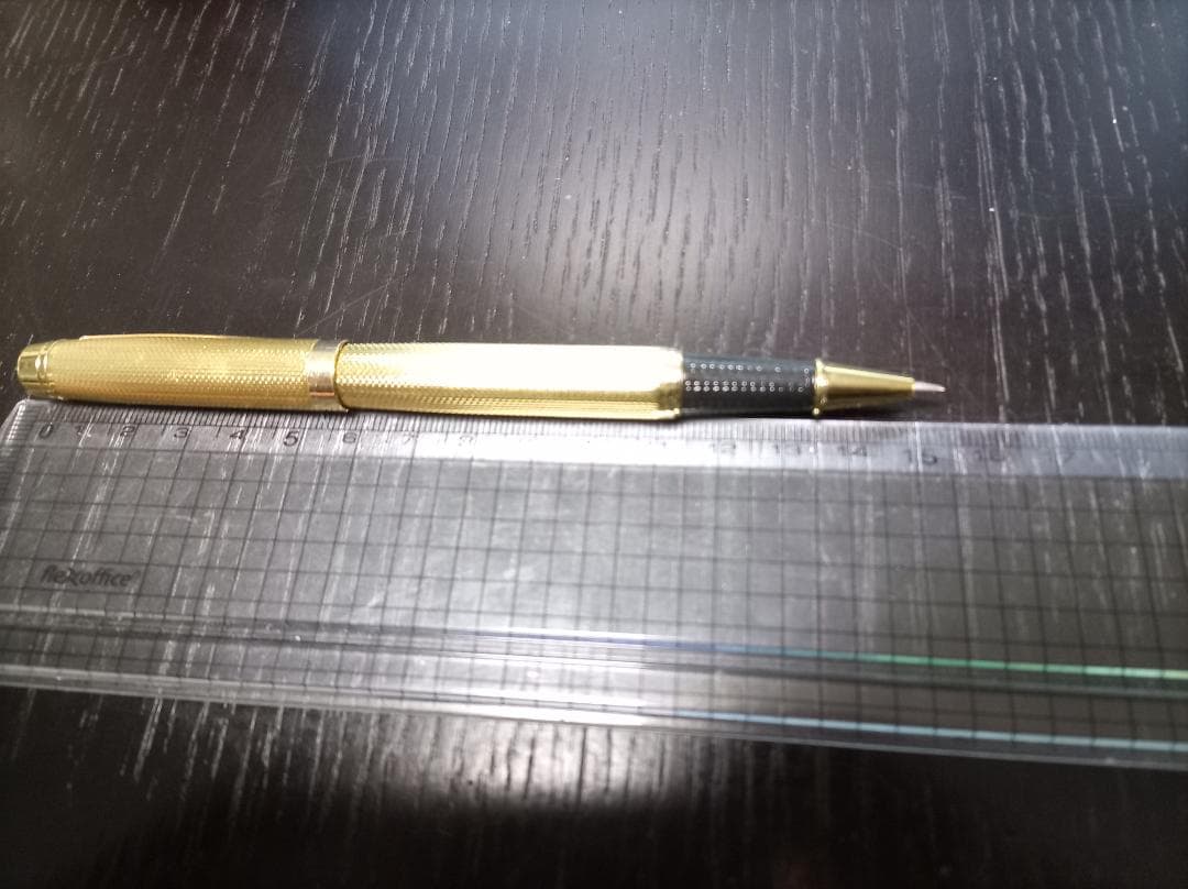 Brandless Elegant Champagne Gold Ballpoint Pen with Black Gel Refill
