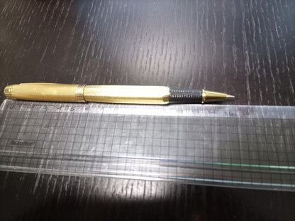 Brandless Elegant Champagne Gold Ballpoint Pen with Black Gel Refill