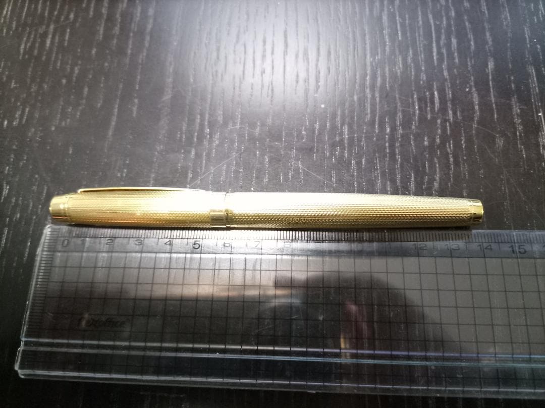 Brandless Elegant Champagne Gold Ballpoint Pen with Black Gel Refill