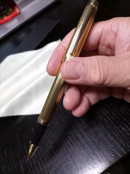 Brandless Elegant Champagne Gold Ballpoint Pen with Black Gel Refill