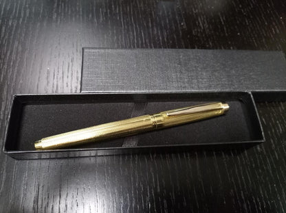 Brandless Elegant Champagne Gold Ballpoint Pen with Black Gel Refill