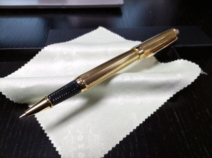 Brandless Elegant Champagne Gold Ballpoint Pen with Black Gel Refill