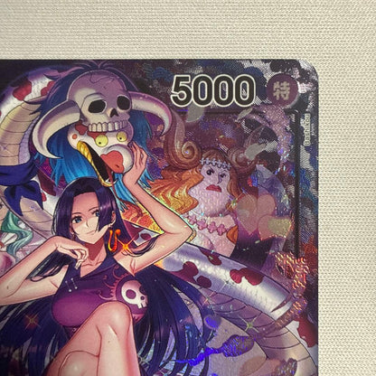 One Piece Boa Hancock leader parallel OP07-038 trading card from Japan in protective sleeve and packaging