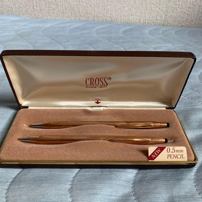 Cross Pen Set featuring a 0.5mm gold tone pencil with classic design and dedicated case