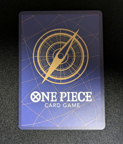 One Piece Card Game OP16 Monkey D. Luffy SR Parallel card in sleeve front view